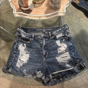 American Eagle Outfitters Distressed Blue Jean Shorts